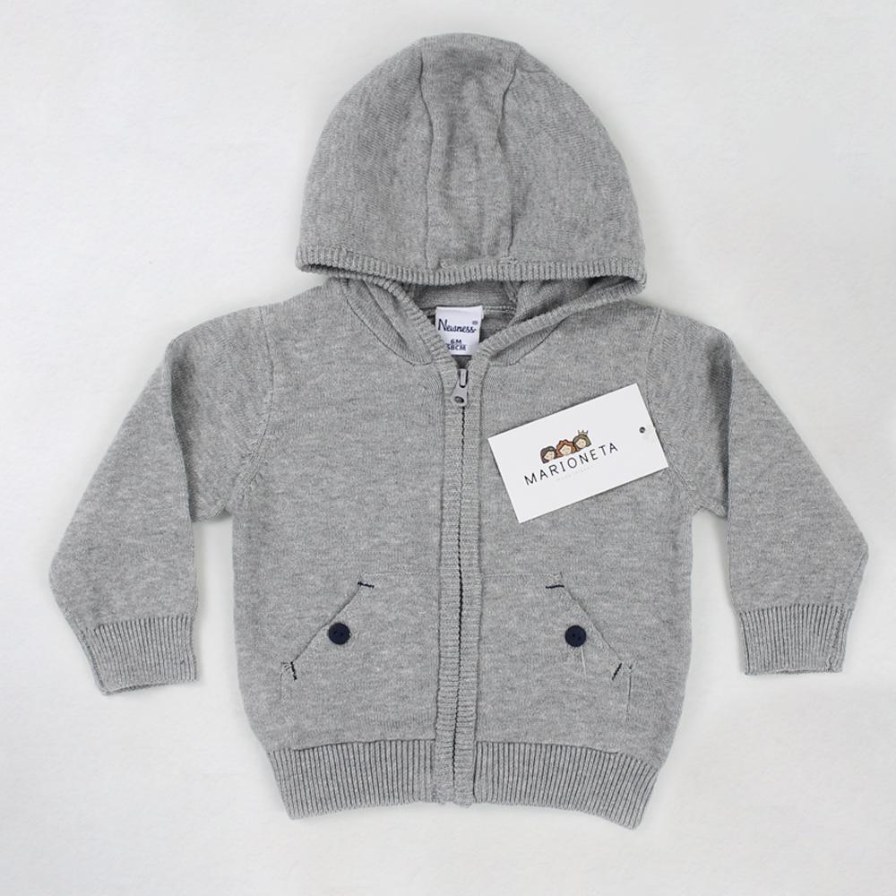 ❤️ Sueter gris con capucha para bebe | | moda.