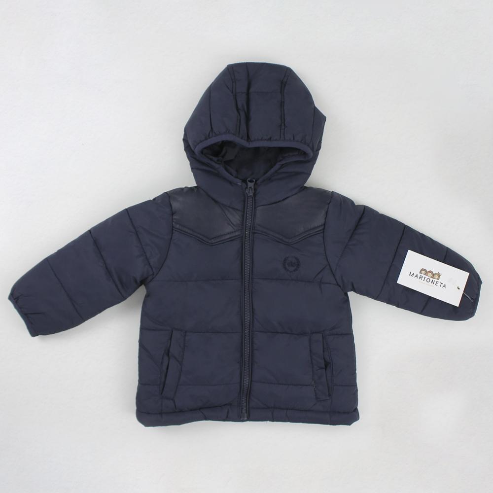 Chamarra azul marino con capucha para bebe niño Newness