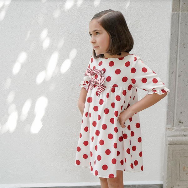 Vestido clearance blanco topos