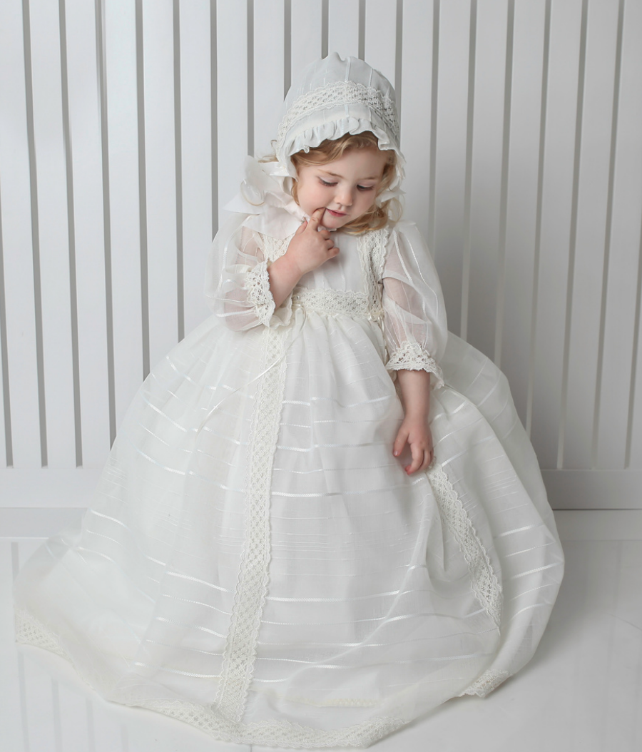 Ropon Florencia color perla para bebe nina TRE BAMBINI Unitalla 6 meses a 2 anos y medio