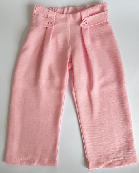 Conjunto tres piezas pantalon, top de tirantes y chaqueta color rosa para niña | mexicana