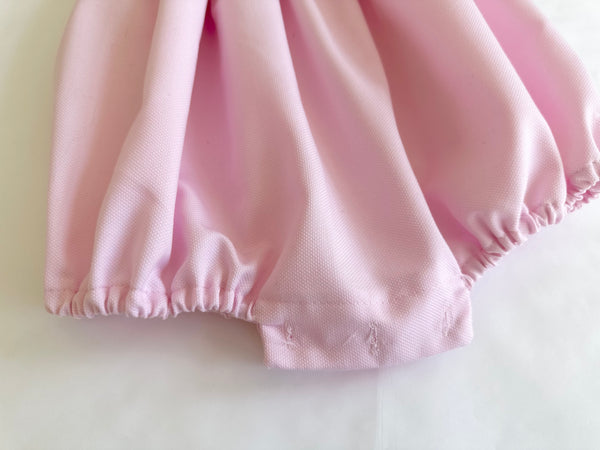 Pañalero bordado hecho a mano color rosa para bebe niña | CARPI