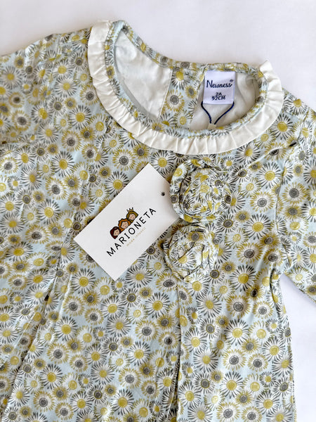 Vestido villala fluida  estampado con girasoles y rosas para niña | Newness