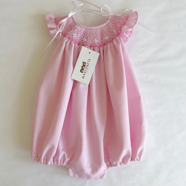 Pañalero bordado hecho a mano color rosa para bebe niña | CARPI