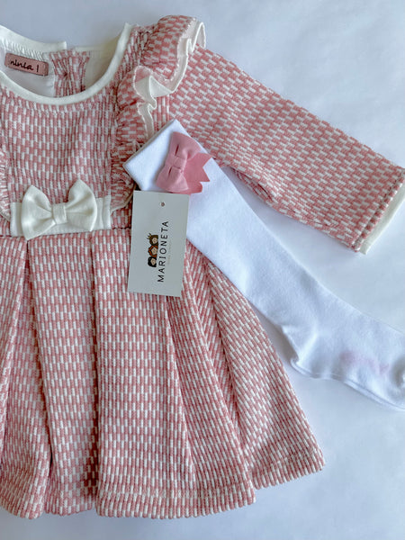 Vestido para niña color rosa con estampado| Mexicano lo lo