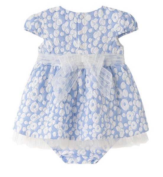 Vestido azul de fiesta con manga corta y braguita para bebe niña .  |. Newness