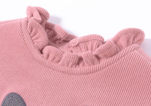 Sueter color rosa con dibujo al frente y lazo para niña | newness