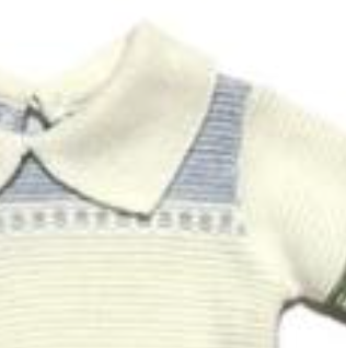 Conjunto dos piezas sueter verde de franjas o azul con pantalon para bebe niño| mexicana