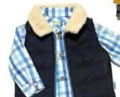 Conjunto tres piezas camisa a cuadros chaleco azul y pantalon caki para bebe niño | mmexicano