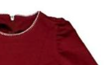 Vestido color tinto con detalle de lazo al frente y manga larga para niña | mexicana