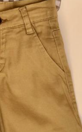 Conjunto dos piezas camisa a cuadros y pantalon caki con tirantes para niño | mexicano