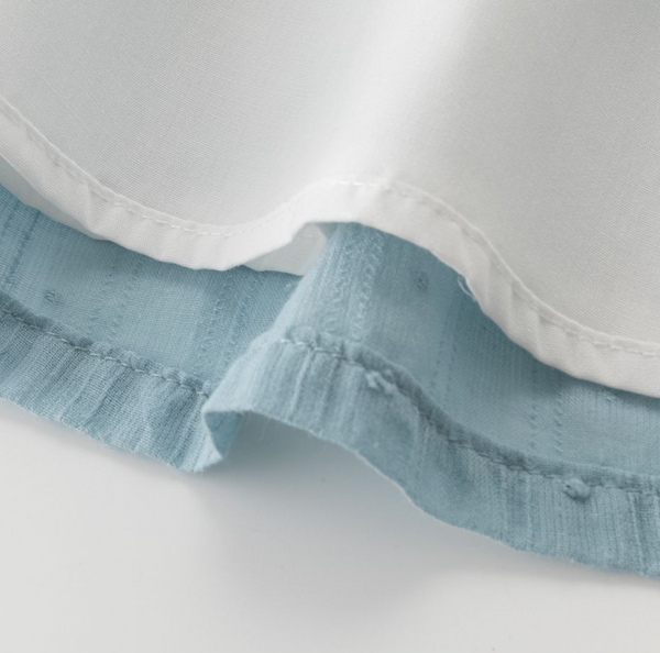 Vestido de fiesta color blanco combinado con   azul , y braguita para bebe niña | NEWNESS
