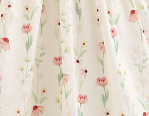 Vestido estampado color ivory con salmon, conb adorno de lazo al frente y braguita para bebe niña | NEWNESS