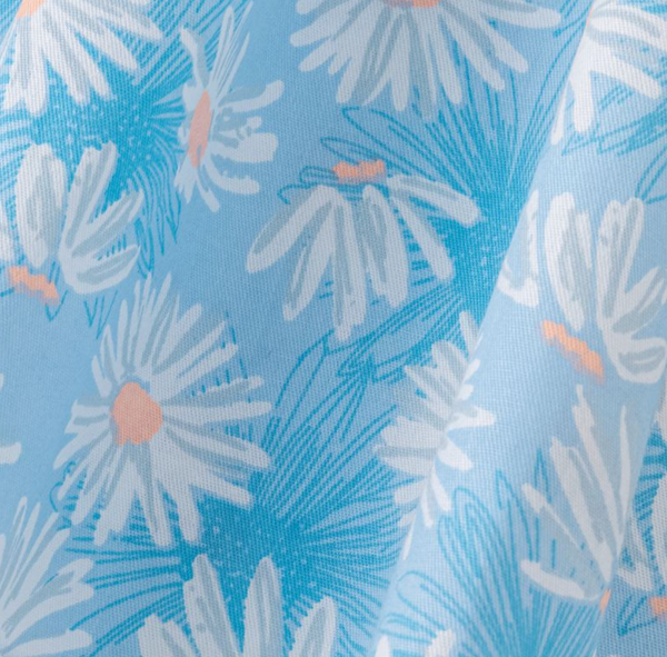 Vestido azul estampado de margaritas sin mangas para niña | NEWNESS