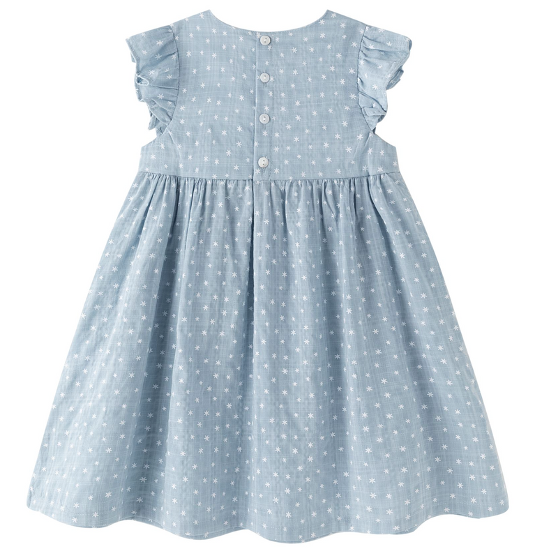 Vestido azul estampado con estrellas para niña | NEWNESS