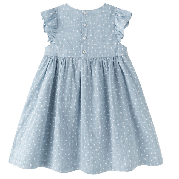 Vestido azul estampado con estrellas para niña | NEWNESS