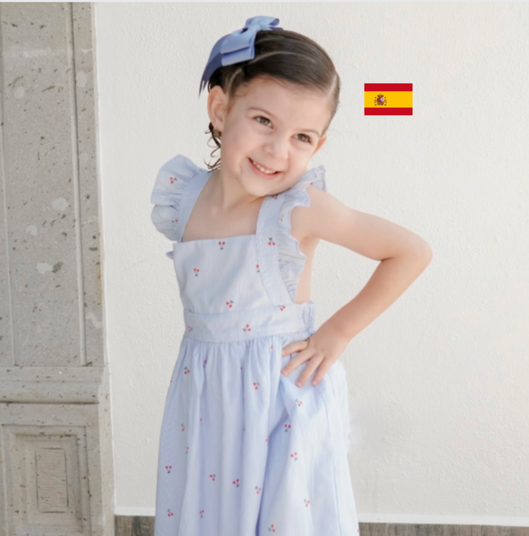 Vestido voile estampado color azul para niña | Losan