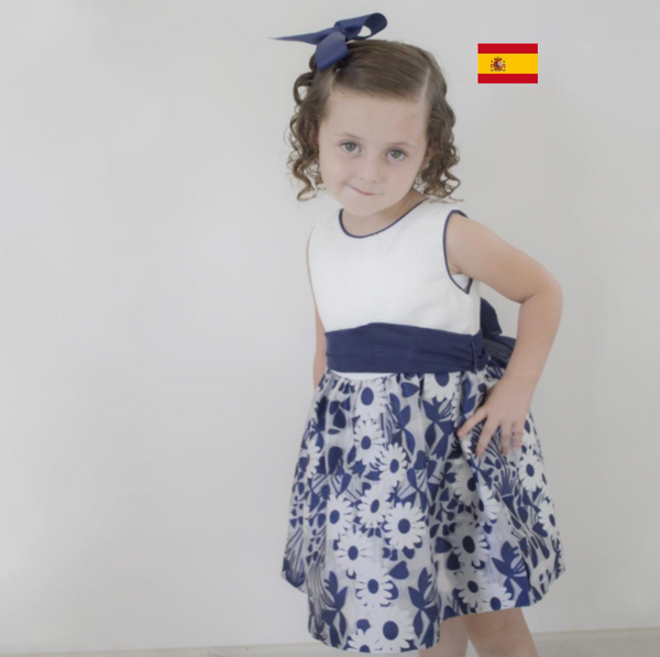 Vestido color azul con flores para niña| Newness