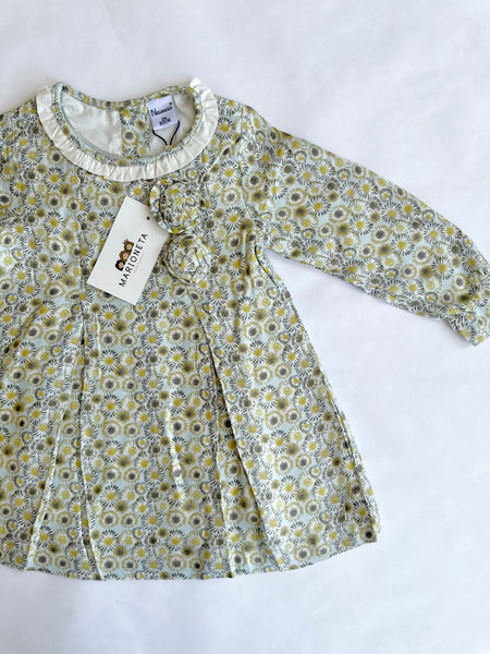 Vestido villala fluida  estampado con girasoles y rosas para niña | Newness