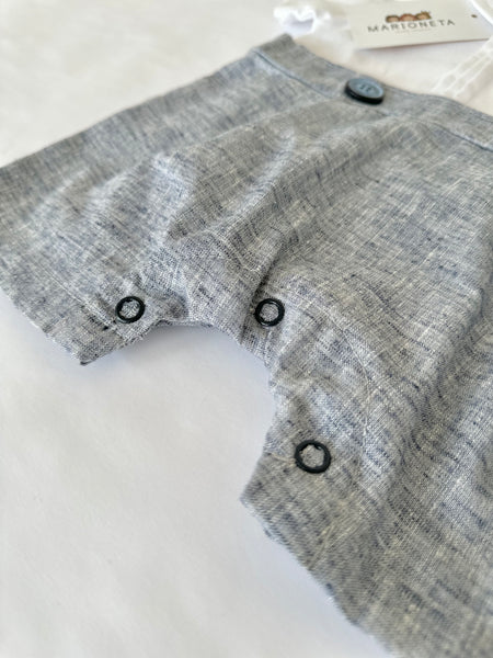 Pelele color blanco con gris y gorra para bebe niño | mexicana