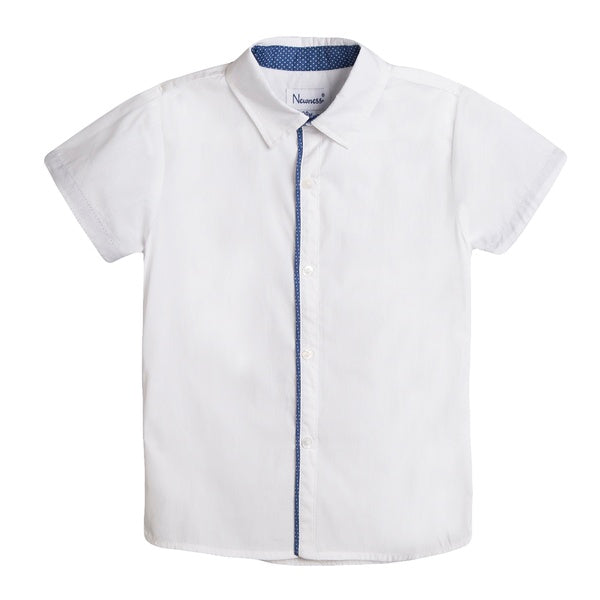 Conjunto dos piezas camisa blanca y bermuda azul para niño | Newness