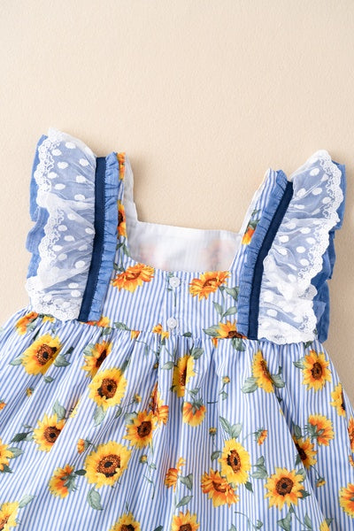 Vestido color azul con girasoles para niña| Newness