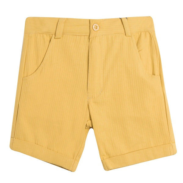 Conjunto dos piezas camisa blanco roto y short amarillo para niño | Newness