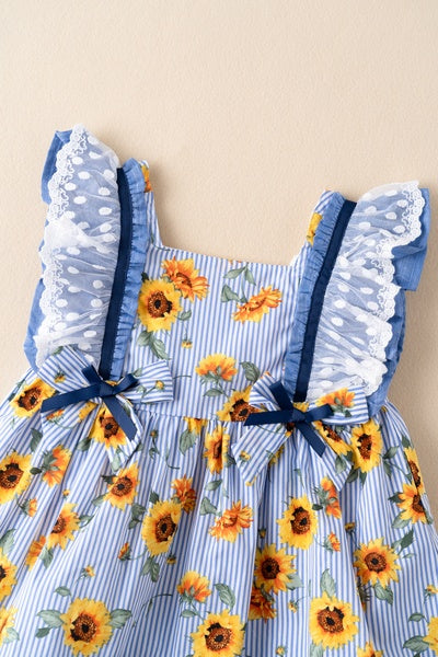 Vestido color azul con girasoles para niña| Newness