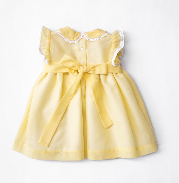 Vestido bordado color amarillo para niña| Carpi
