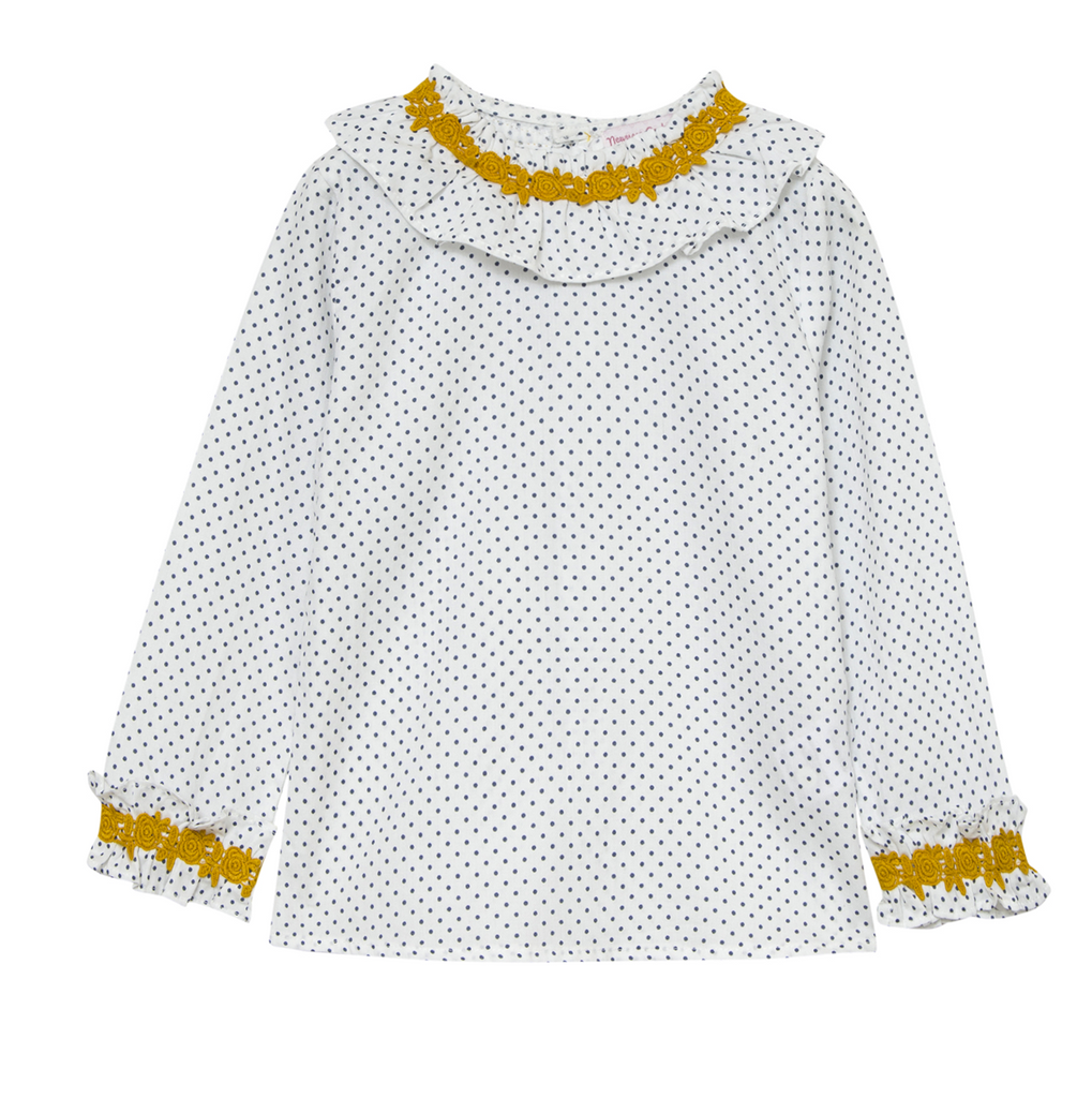 Falda y chaqueta para niña amarillo lunares (outlet) - Sara de Benítez |  Diseñadora de moda