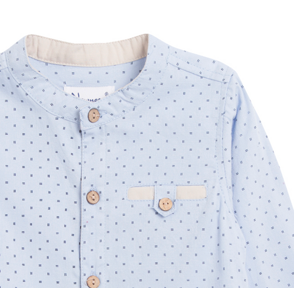 Camisa azul de puntos para bebe niño | Newness
