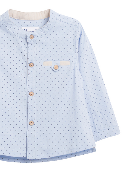 Camisa azul de puntos para bebe niño | Newness