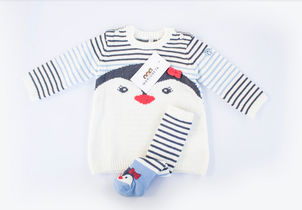Vestido dos pieza estampado y leotardo para bebe niña | Losan