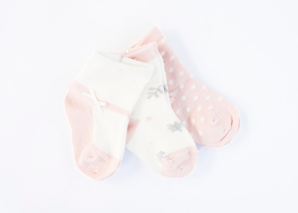 Calcetines tricotosa rosas para bebe niña| LOSAN