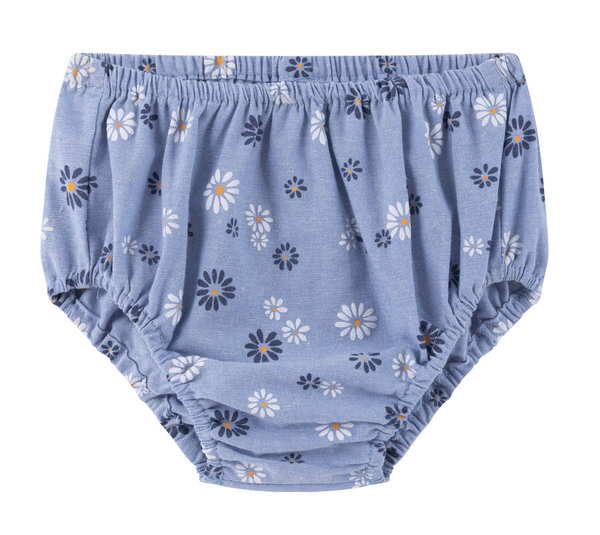 Vestido azul estampado con lazo al frente para bebe niña | Newness