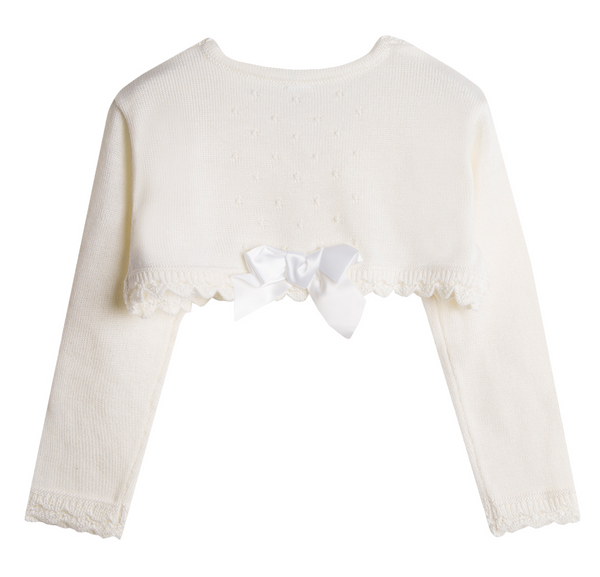 Torera color crudo con detalles de lazo por atras para niña | Newness