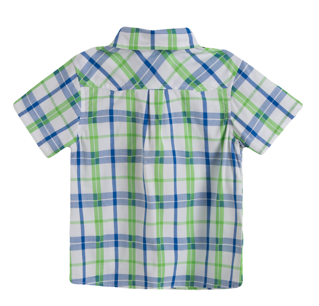 Camisa cuadros verde y azul para bebe niño Newness - Main Image