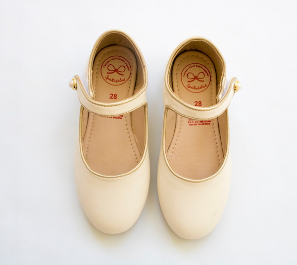 Zapatilla Vuelve Deluxe color hueso para niña | Españoletas