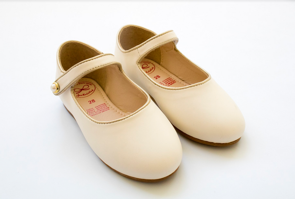 Zapatilla Vuelve Deluxe color hueso para niña | Españoletas