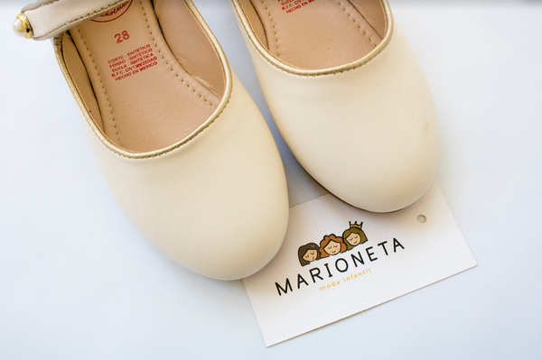 Zapatilla Vuelve Deluxe color hueso para niña | Españoletas