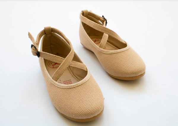 Zapato Cross Loneta  color arena para niña  ESPAÑOLETAS