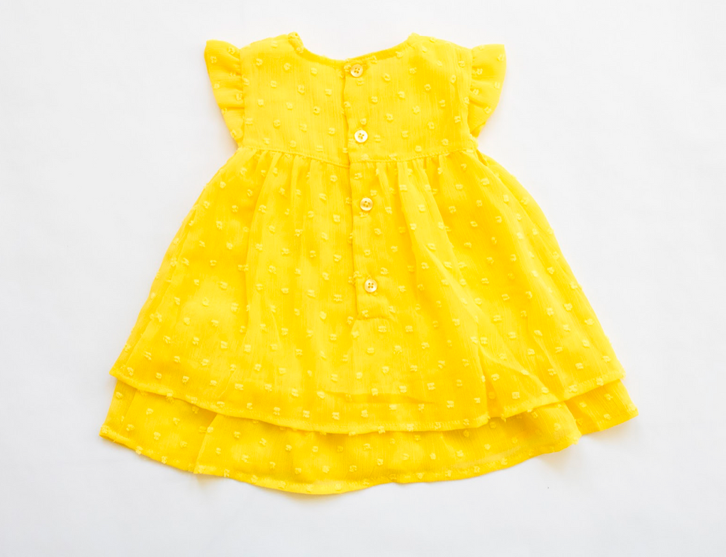 Vestido y braguita color amarillo bebe ni a Losan