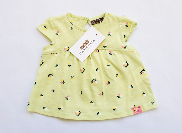 Camiseta manga corta estampado color verde manzana para bebe niña | LOSAN