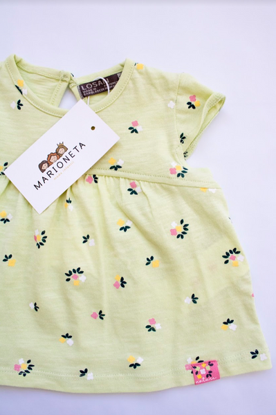 Camiseta manga corta estampado color verde manzana para bebe niña | LOSAN