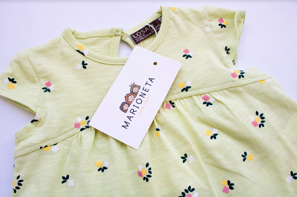 Camiseta manga corta estampado color verde manzana para bebe niña | LOSAN