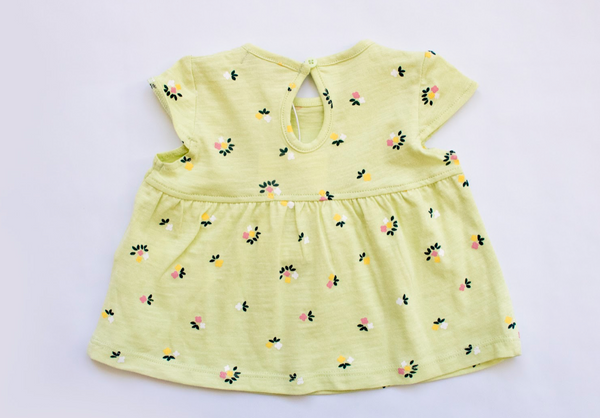 Camiseta manga corta estampado color verde manzana para bebe niña | LOSAN