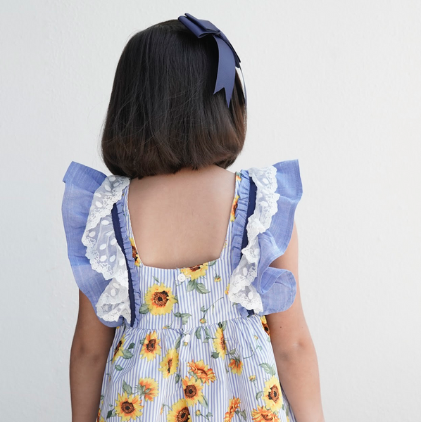 Vestido color azul con girasoles para niña| Newness