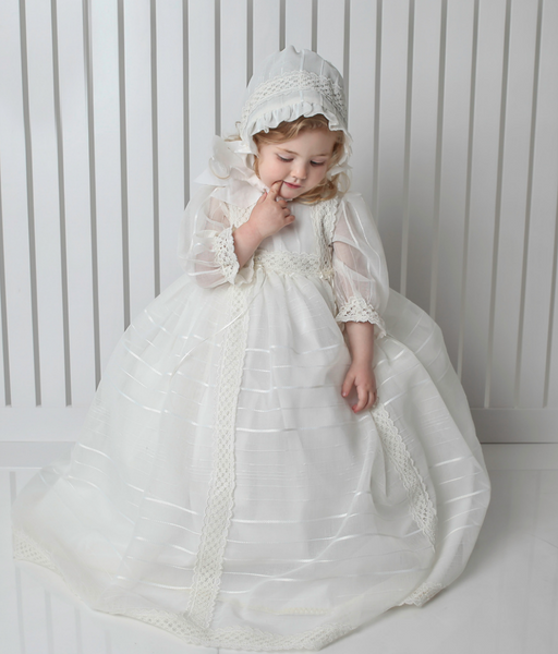 Ropon Florencia color perla para bebe niña | TRE BAMBINI