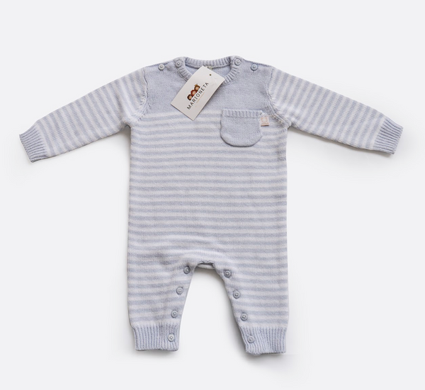 Mameluco tejido color azul para bebe niño | LOSAN