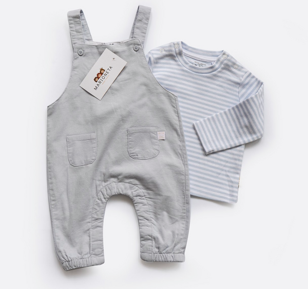 Conjunto de dos piezas camiseta y peto color azul para bebe niño | LOSAN